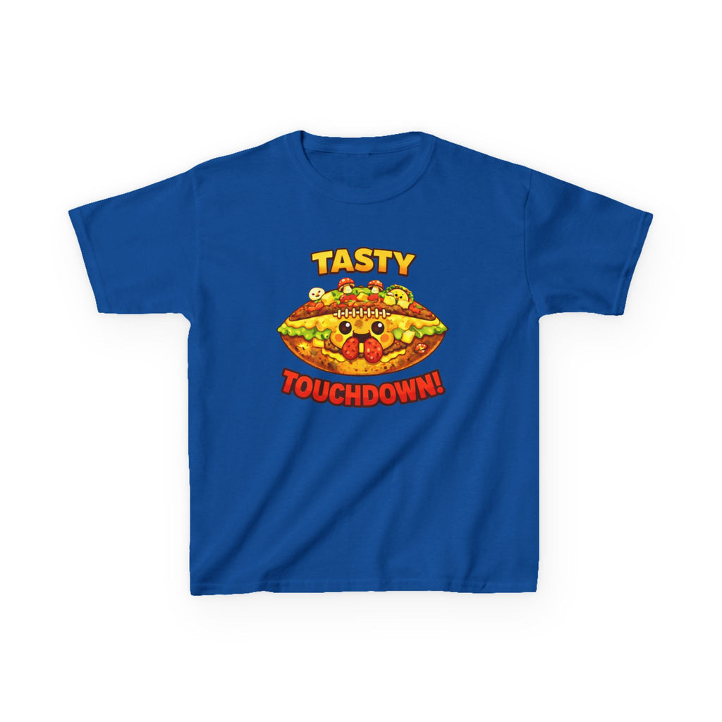 Kidxtr™ Kids Football T-Shirt — 'Football & Pizza' Cartoon Food Sports Graphic Tee
