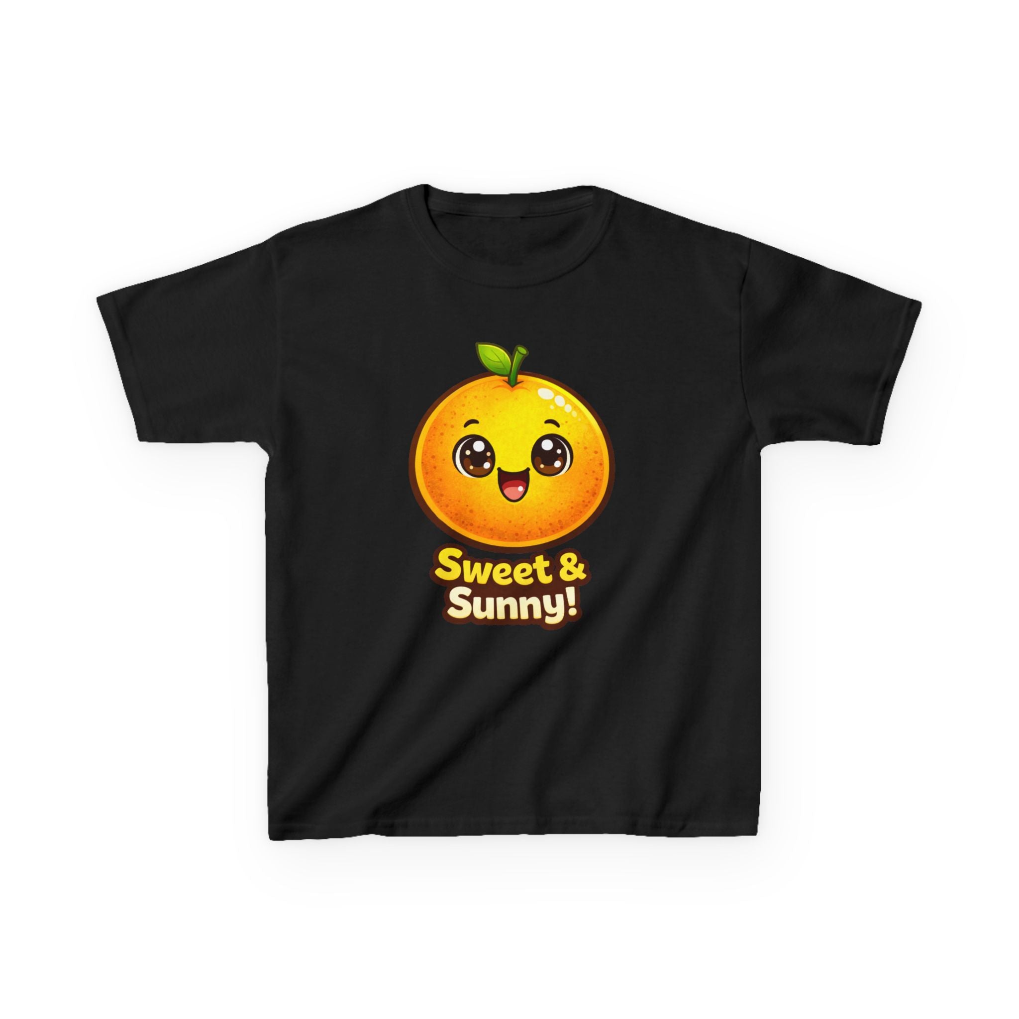 Kids Food T-Shirt — 'Sweet & Sunny!' Kawaii Orange Graphic Tee