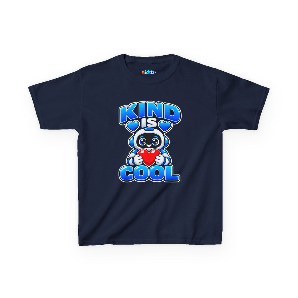 Kidxtr™ Kids Kindness T-Shirt — 'Kind Is Cool' Robot Heart Graphic Tee
