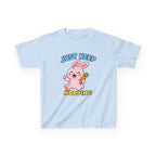 Kids Tee — “Just Keep Hopping” Cute Bunny Carrot Graphic