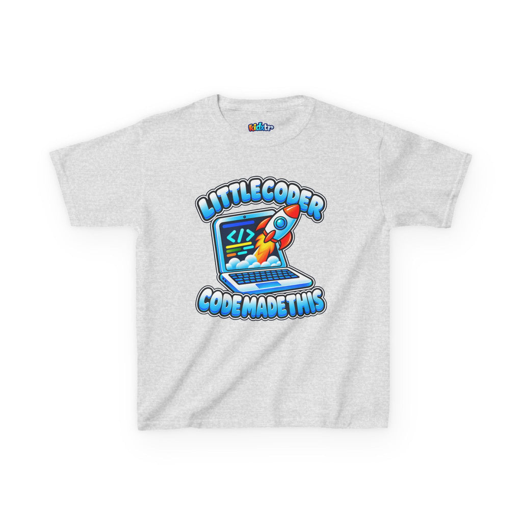 Kidxtr™ Kids Coder T-Shirt — 'Code Made This' Little Coder Tech Graphic Tee