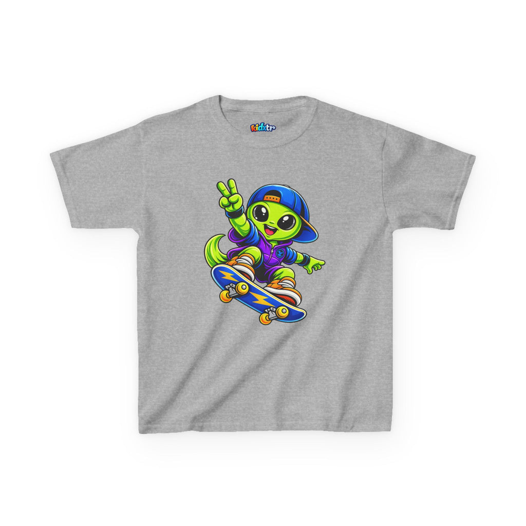 Kidxtr™ Kids Alien T-Shirt — Alien Skateboarding Graphic Tee