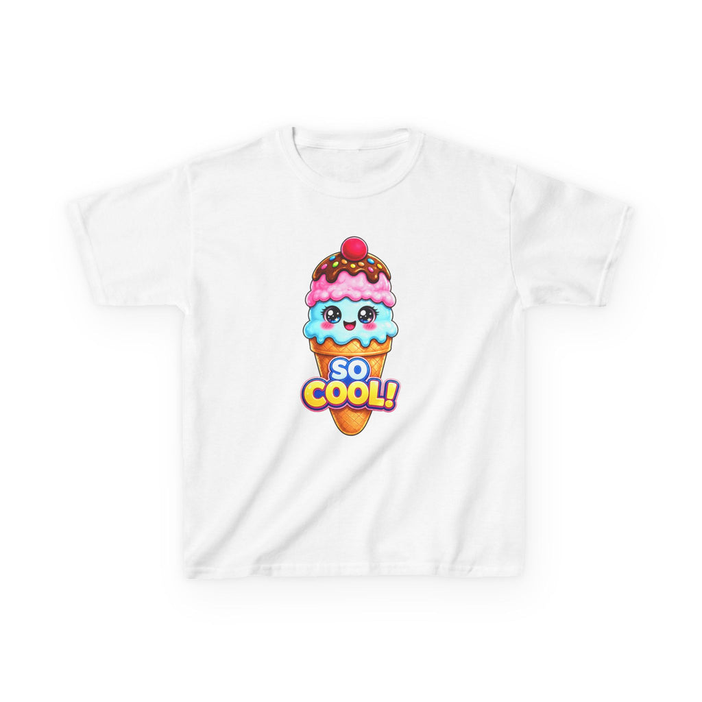 Kids Ice Cream T-Shirt — 'So Cool!' Kawaii Ice Cream Cone Graphic Tee