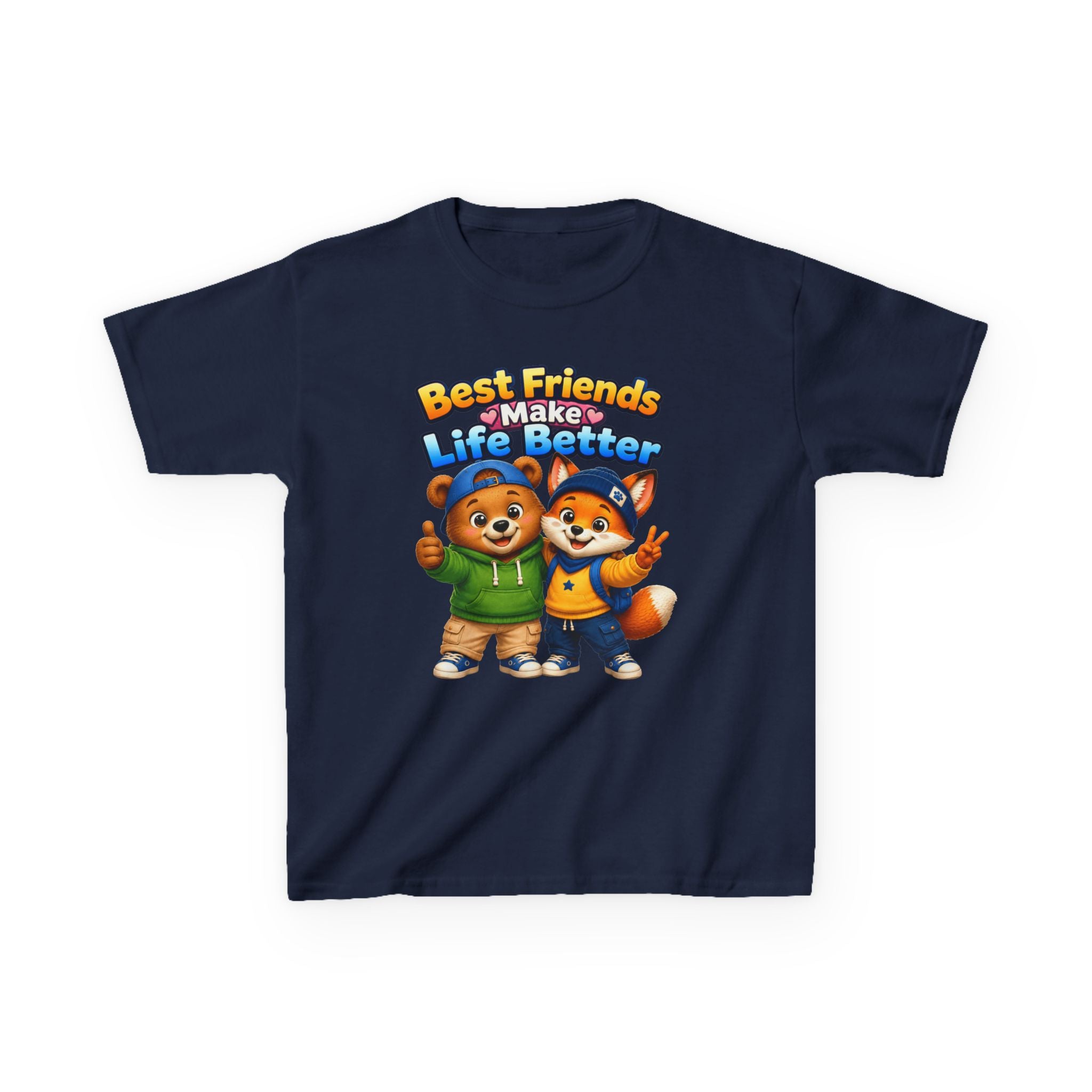 Kids Friendship T-Shirt — 'Best Friends Make Life Better' Cute Animal Friends Graphic Tee