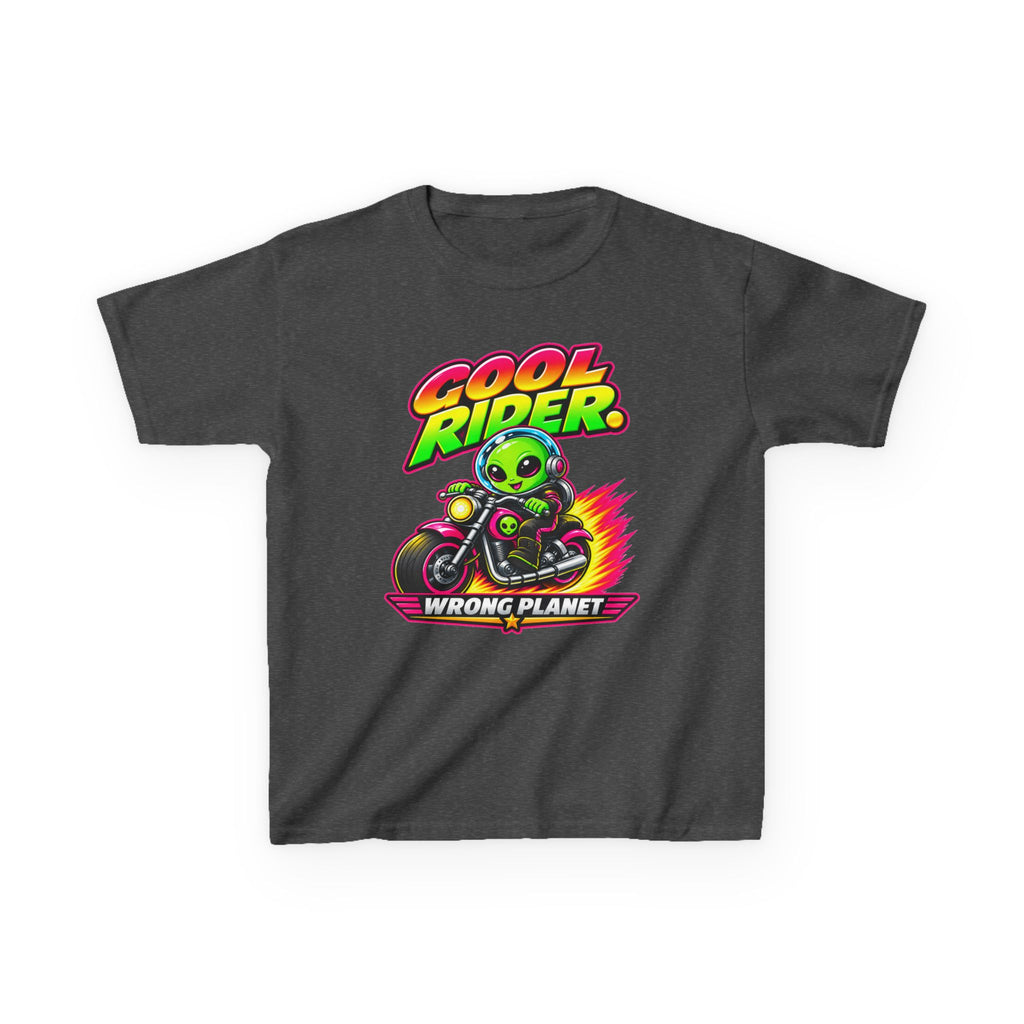 Kidxtr™ Kids Alien T-Shirt — 'Cool Rider, Wrong Planet' Motorcycle Graphic Tee