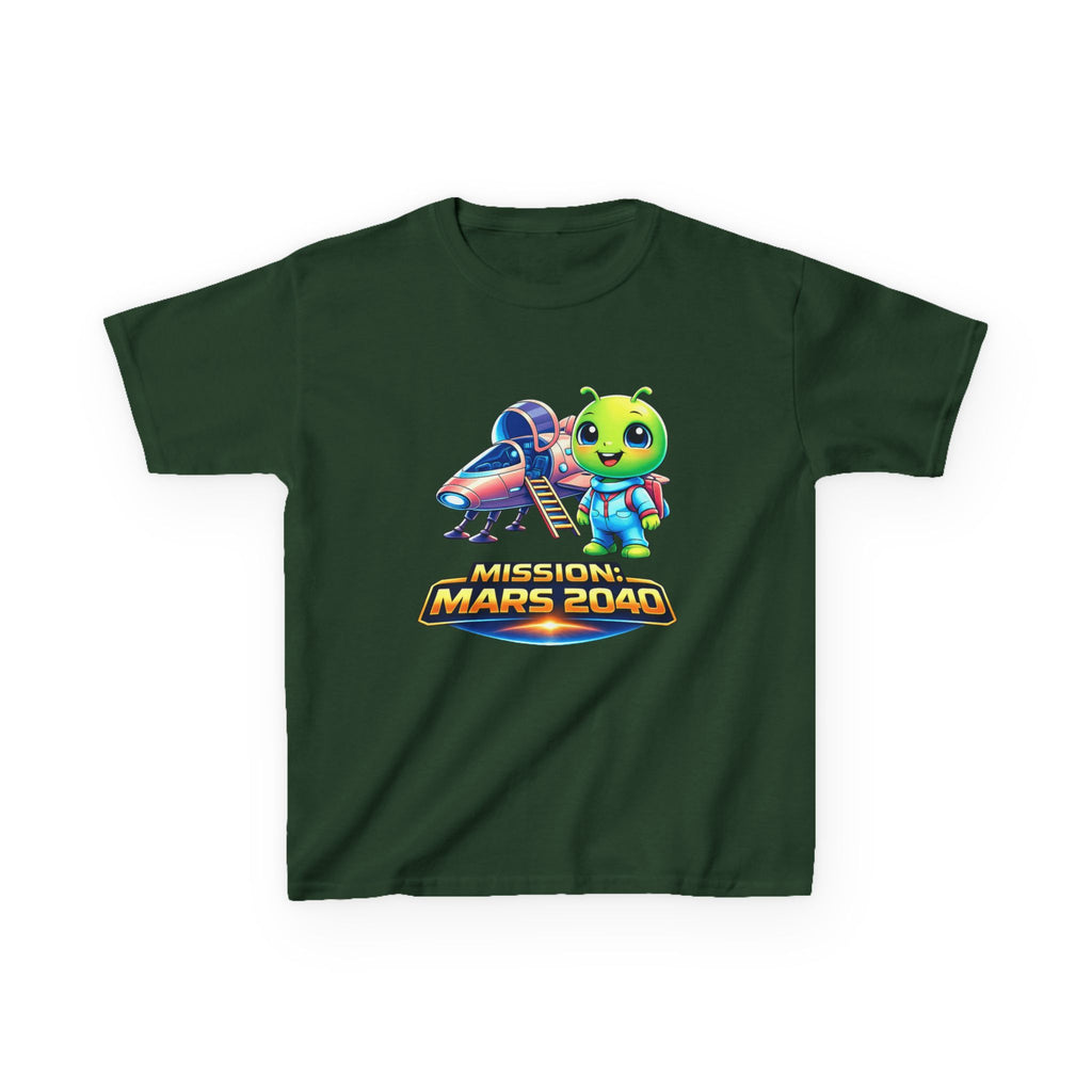 Kids Alien T-Shirt — 'Mission Mars 2040' Alien Spaceship Graphic Tee