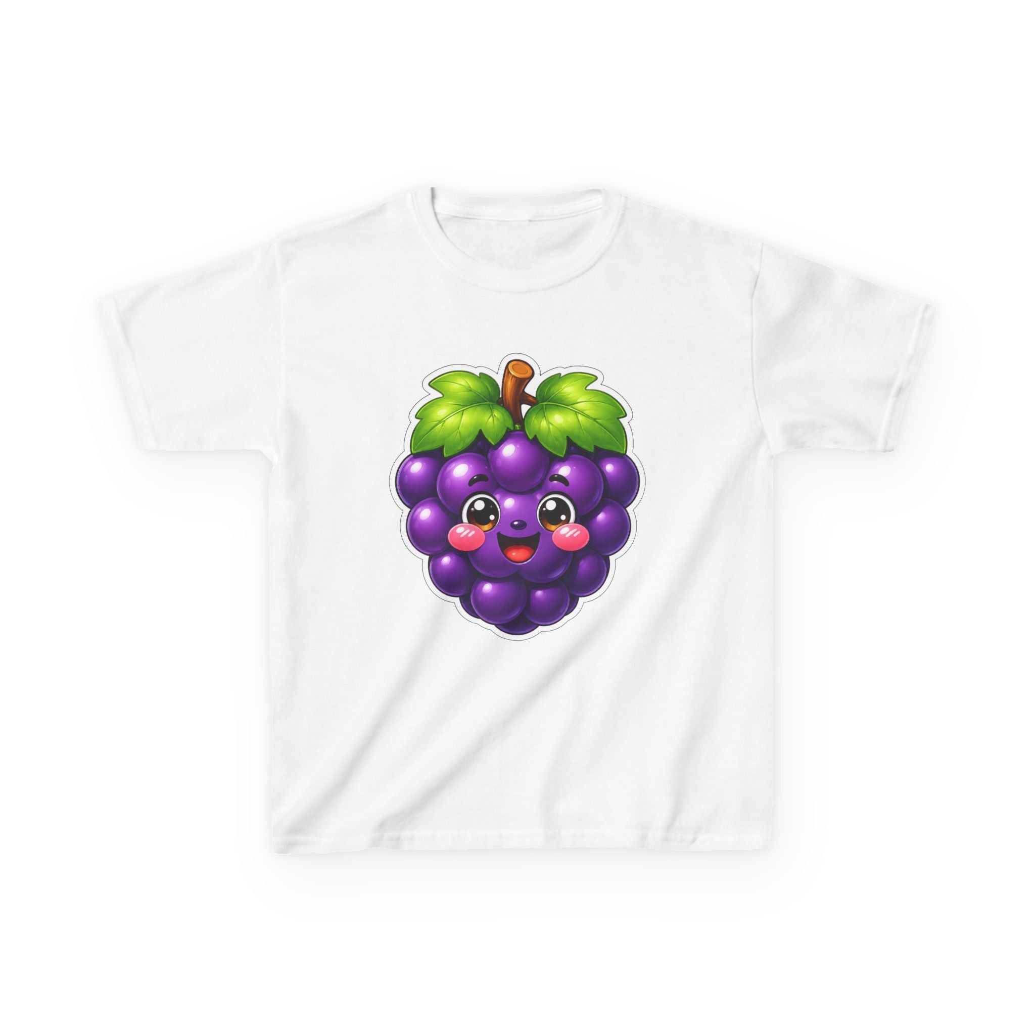 Kids Grape T-Shirt — 'Grape Vibes' Cute Kawaii Happy Grape Cartoon Graphic Tee
