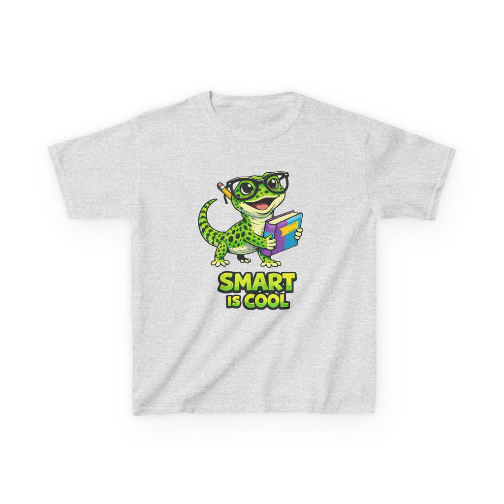 Kids Gecko T-Shirt — 'Smart Is Cool' Cartoon Gecko Graphic Tee