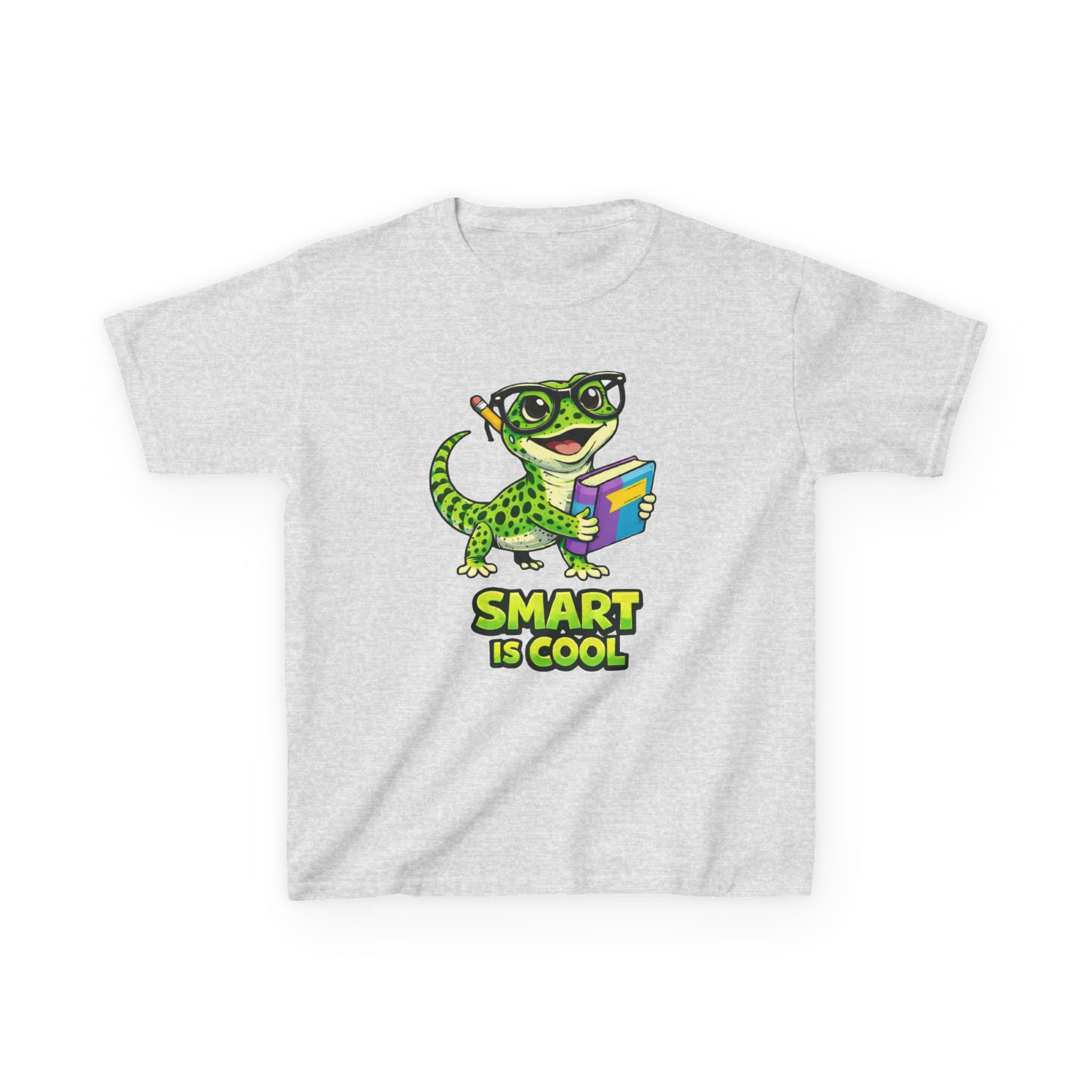 Kids Gecko T-Shirt — 'Smart Is Cool' Cartoon Gecko Graphic Tee