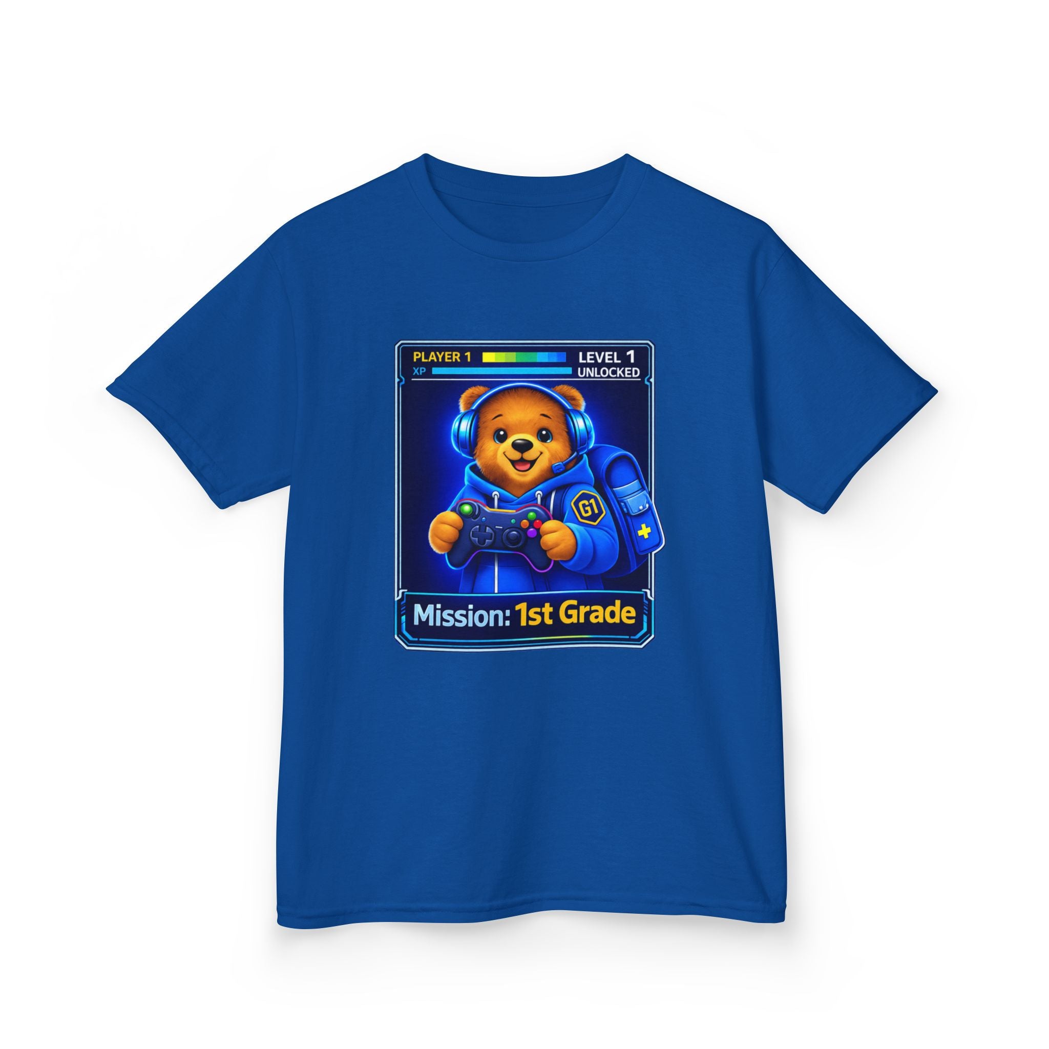 Kids Gaming T-Shirt — 'Gamer Bear' Bear Gamer Graphic Tee