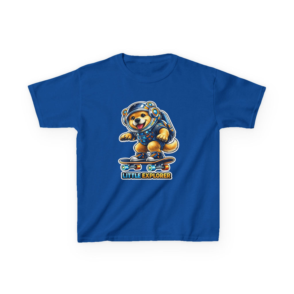 Kids Skateboard T-Shirt — 'Little Explorer' Skateboarding Puppy Graphic Tee
