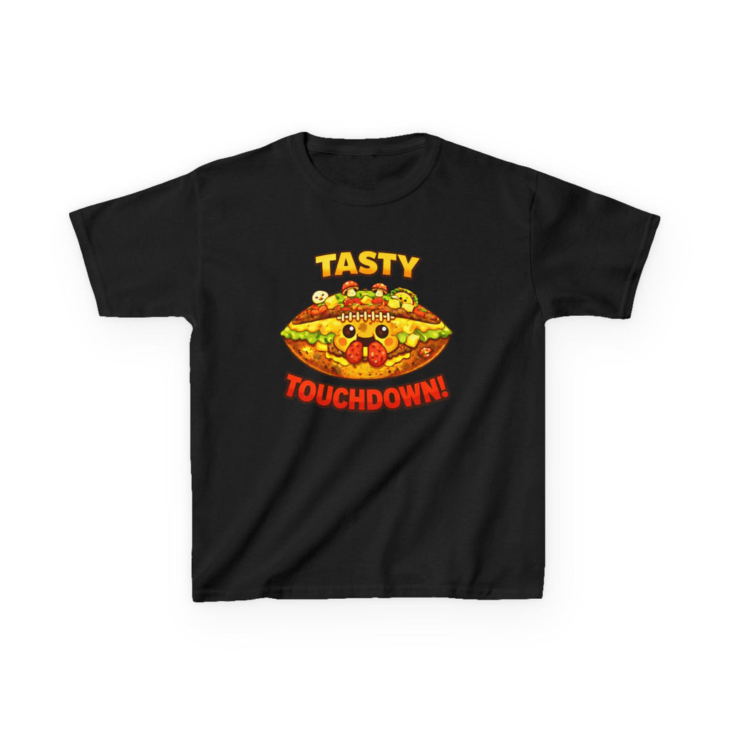 Kidxtr™ Kids Football T-Shirt — 'Football & Pizza' Cartoon Food Sports Graphic Tee