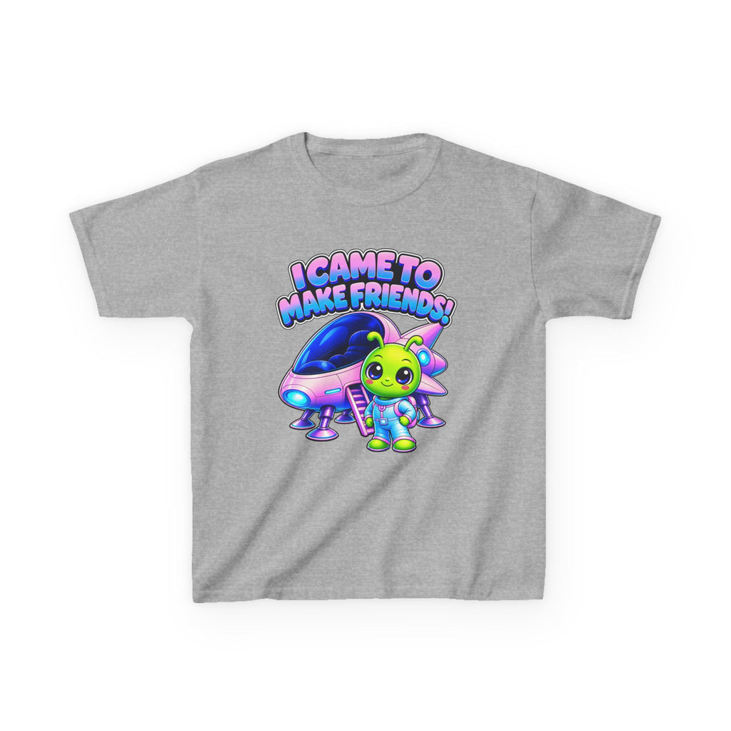 Kidxtr™ Kids Alien T-Shirt — 'I Came to Make Friends' Alien Graphic Tee