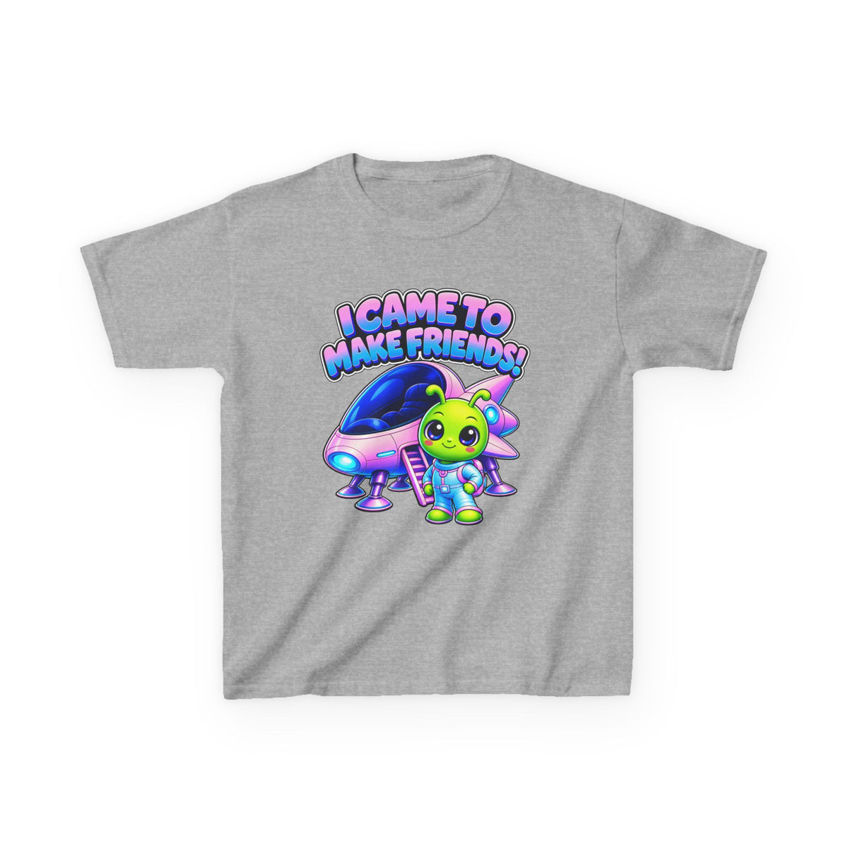 Kidxtr™ Kids Alien T-Shirt — 'I Came to Make Friends' Alien Graphic Tee