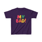 Kids Funny T-Shirt — 'My Bad!' Colorful Retro Graphic Tee