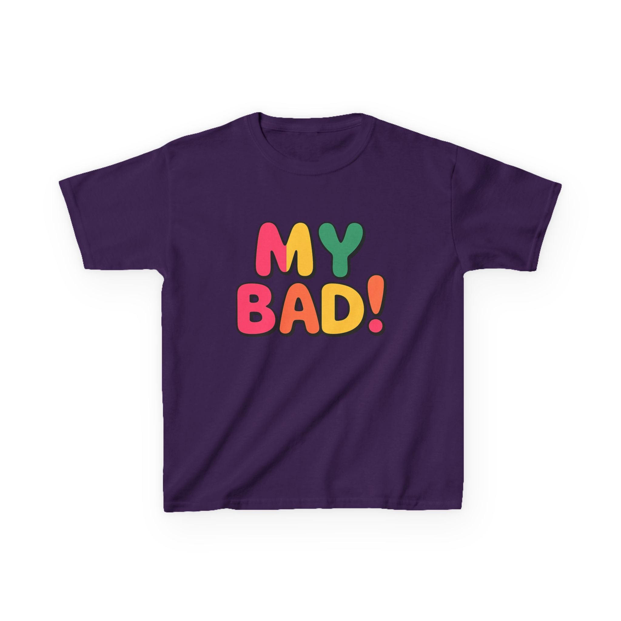 Kids Funny T-Shirt — 'My Bad!' Colorful Retro Graphic Tee