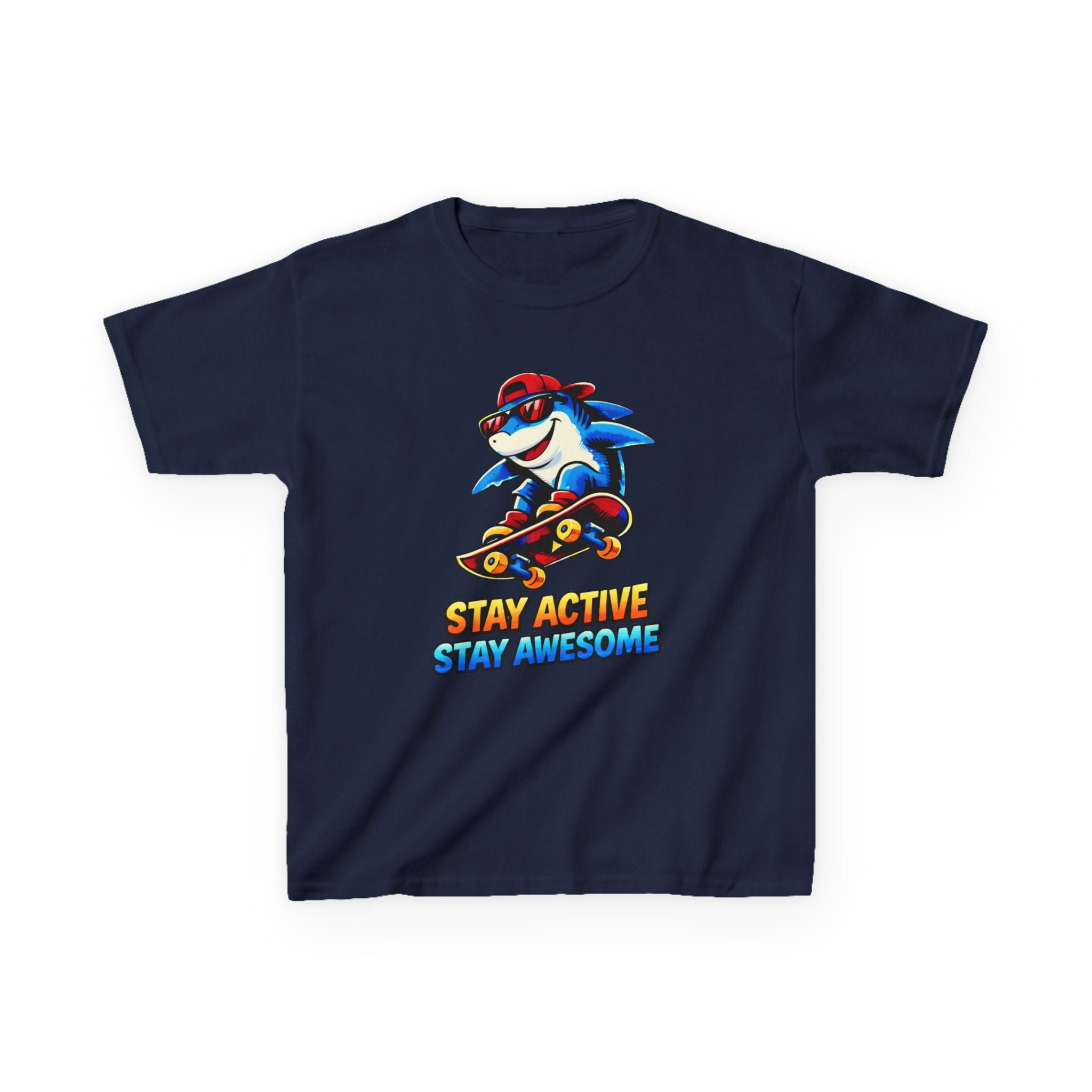 Kids Skateboard Shark T-Shirt – Stay Active Graphic Tee