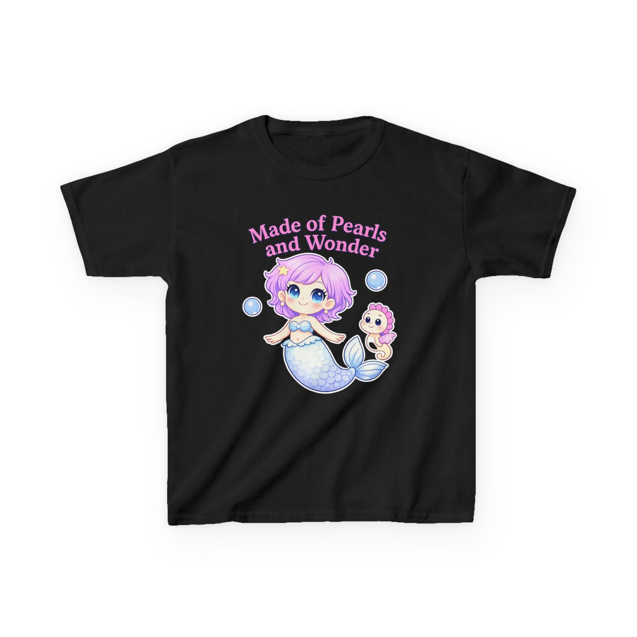 Kids Ocean T-Shirt — 'Make A Splash!' Mermaid & Seahorse Graphic Tee