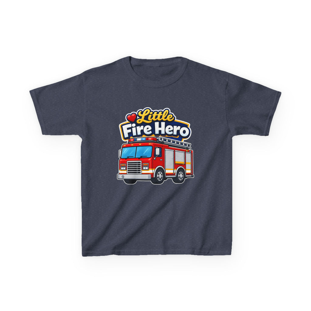 Kids Firefighter T-Shirt — 'Little Fire Hero' Firetruck Graphic Tee