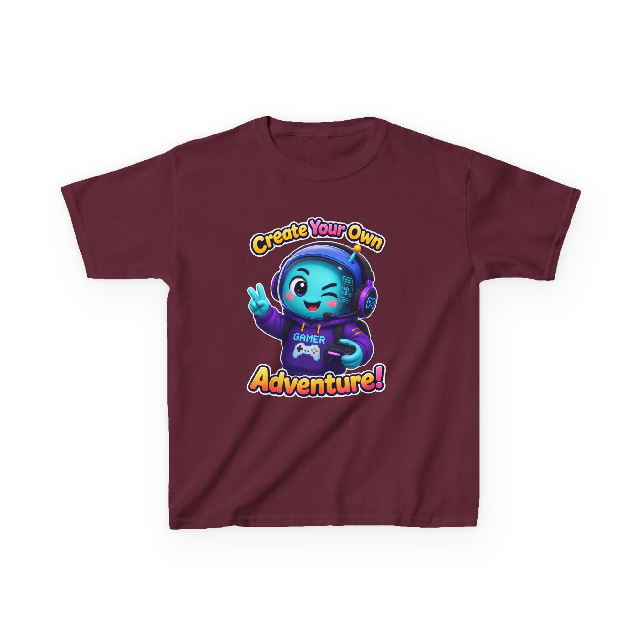 Kids Adventure T-Shirt — 'Create Your Own Adventure' Cute Alien Gamer Graphic Tee