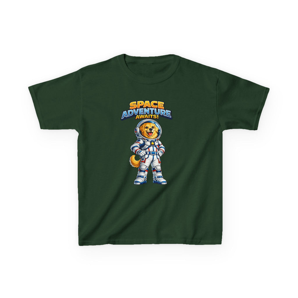 Kids Space Adventure T‑Shirt – Cute Astronaut Dog Graphic Tee