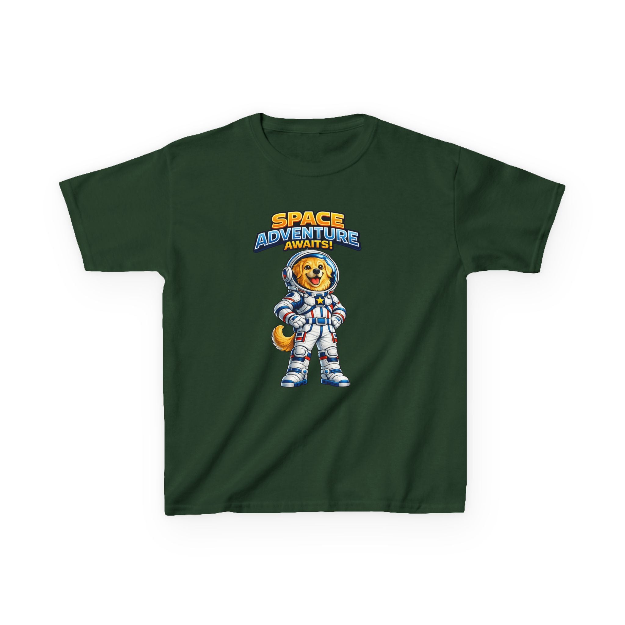 Kids Space Adventure T‑Shirt – Cute Astronaut Dog Graphic Tee