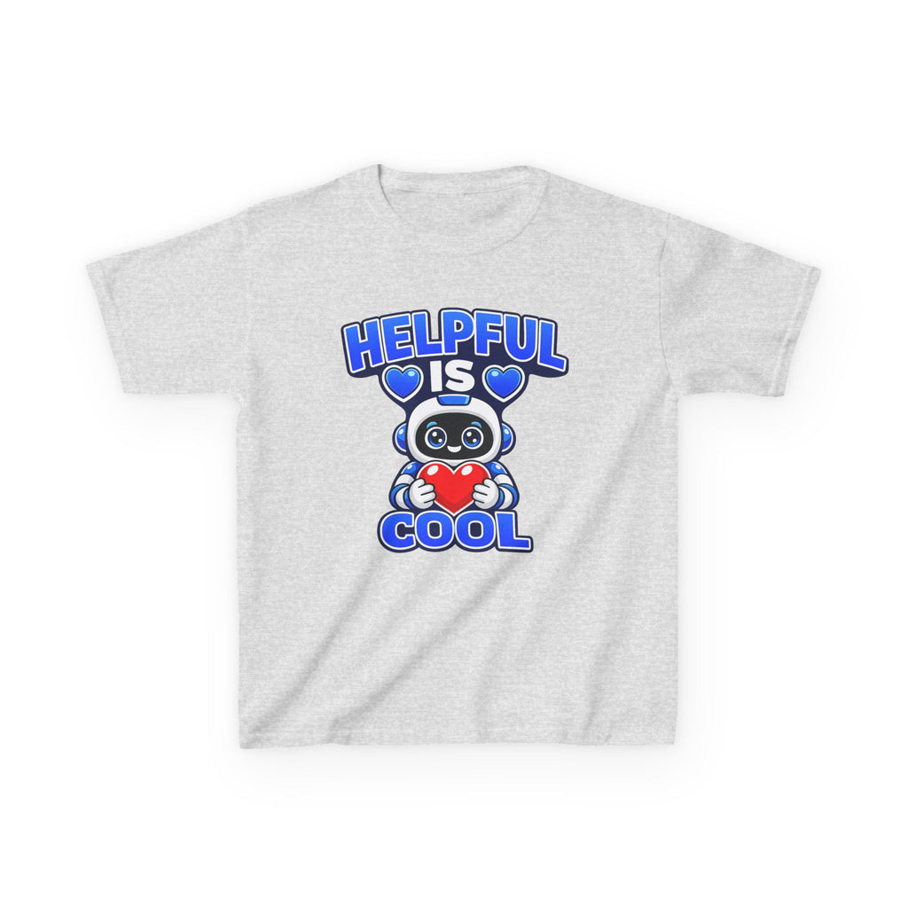 Kids Robot T-Shirt — 'Helpful Is Cool' Heart Graphic Tee