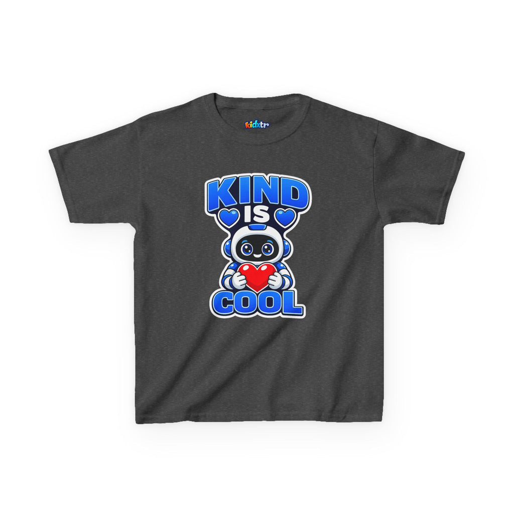 Kidxtr™ Kids Robot T-Shirt — 'Kind Is Cool' Heart Graphic Tee