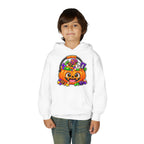 Kidxtr™ Kids Pumpkin Hoodie — 'Trick or Treat' Jack-O-Lantern Candy Basket Graphic Hoodie.