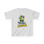 Kids Skateboarding Cat T-Shirt — 'Roll into Recess!' Graphic Tee