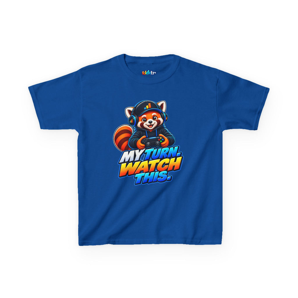 Kidxtr™ Kids Fox T-Shirt — 'My Turn, Watch This' Gaming Fox Graphic Tee
