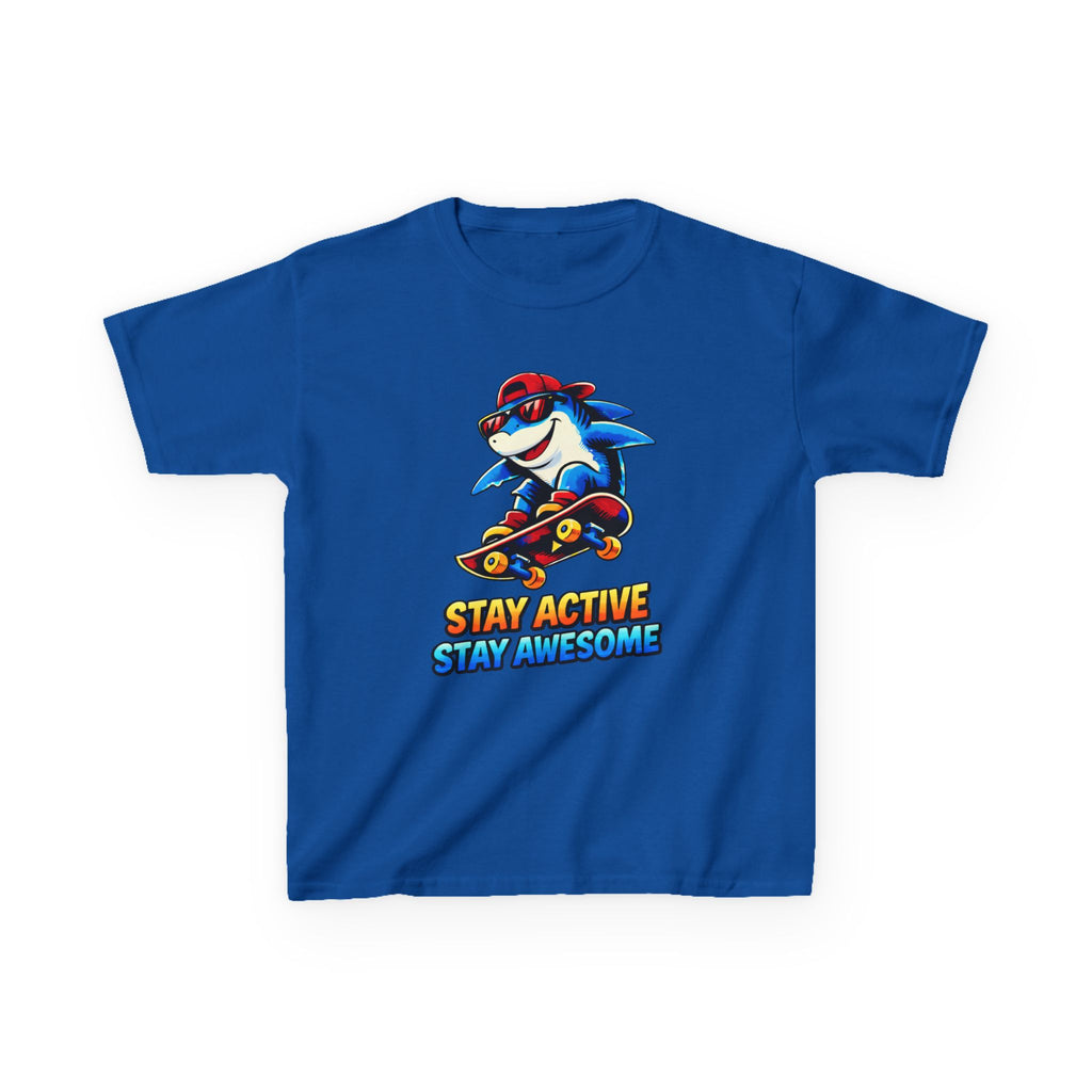 Kids Skateboard Shark T-Shirt – Stay Active Graphic Tee