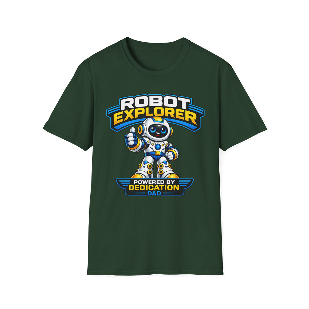 Copy of Robot Explorer T-Shirt — Cute Cartoon Robot Graphic Tee ("Powered by Dedication")
