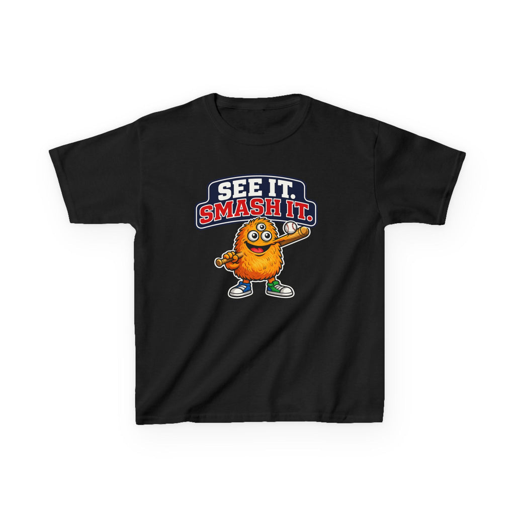 Kids Cookie T-Shirt — 'See It. Smash It.' Cartoon Cookie Character Graphic Tee