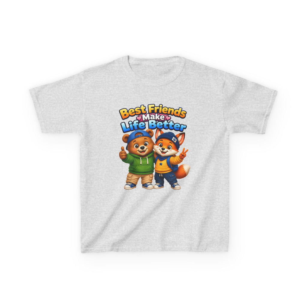 Kids Friendship T-Shirt — 'Best Friends Make Life Better' Cute Bear & Fox Graphic Tee