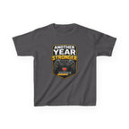 Kids Birthday T-Shirt — 'Another Year Stronger' +10 XP Level Up Graphic Tee