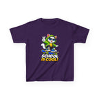 Kids School T-Shirt — 'School Is Cool' Skateboard Cat Graphic Tee