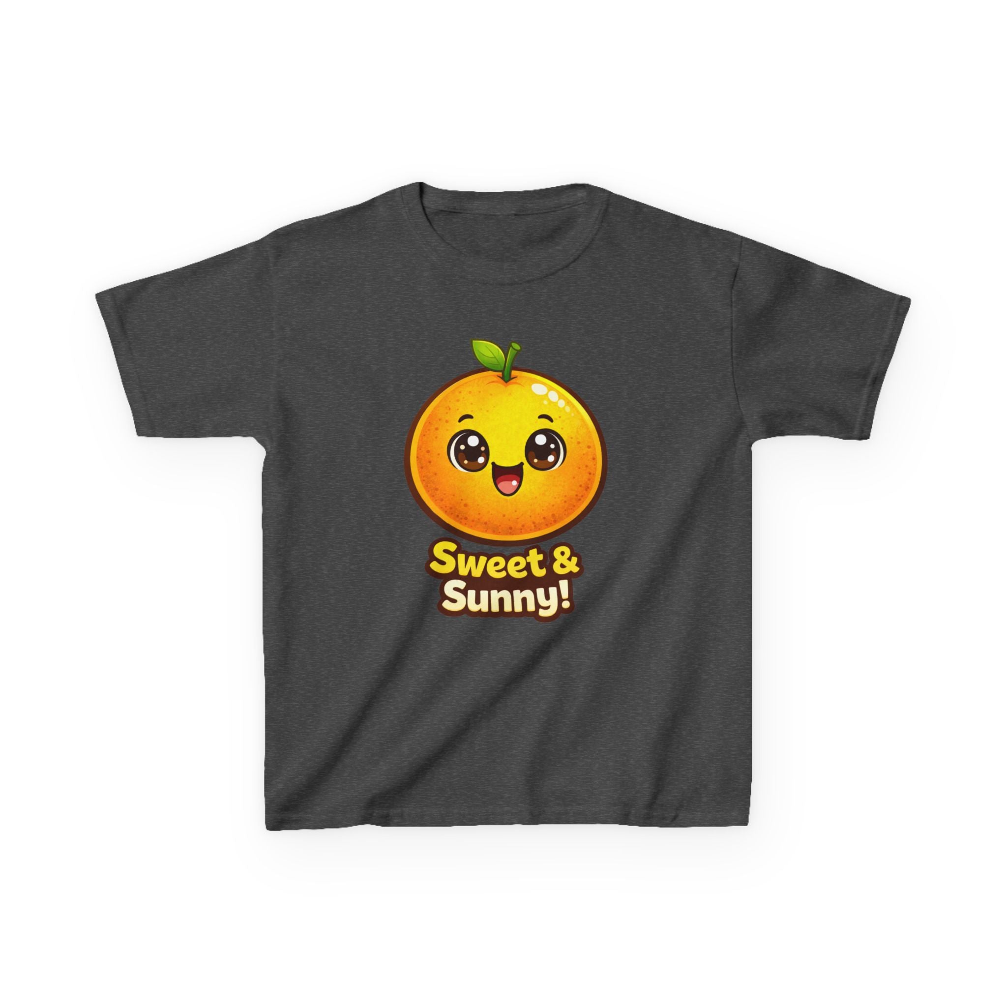 Kids Food T-Shirt — 'Sweet & Sunny!' Kawaii Orange Graphic Tee