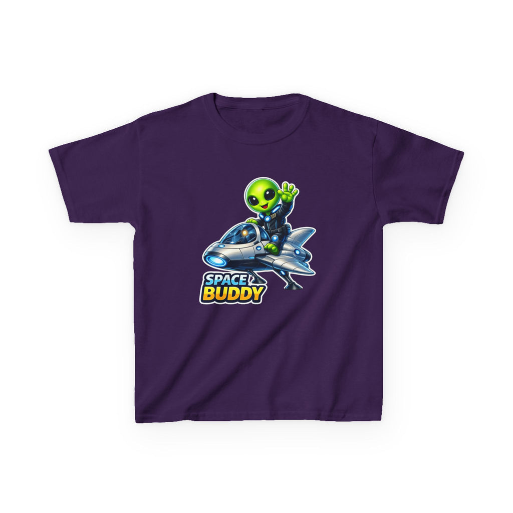 Kids Space Buddy T‑Shirt — Cute Alien in Rocket Tee for Boys & Girls