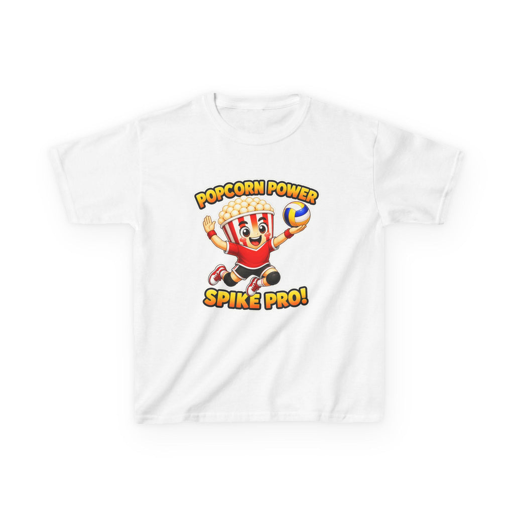Kids Volleyball T-Shirt — 'Popcorn Power' Spike Pro Graphic Tee