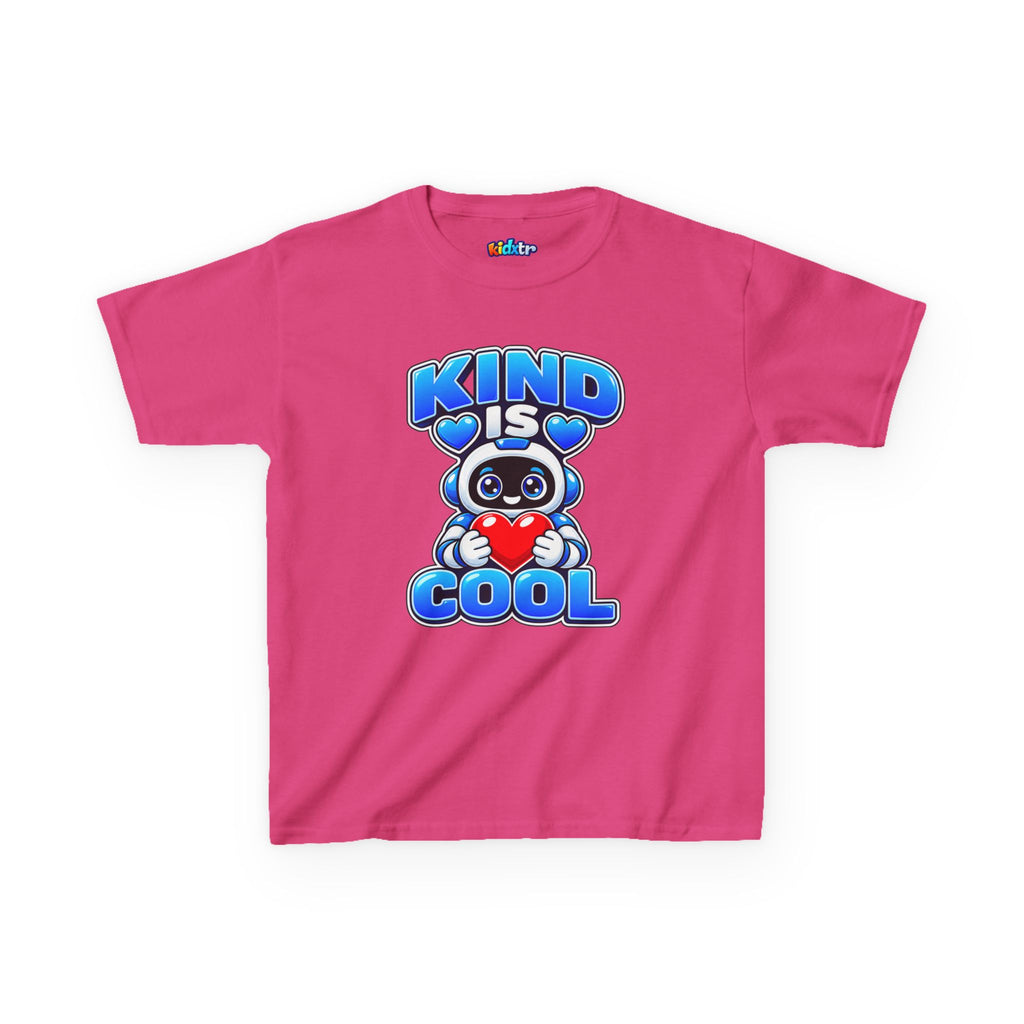 Kidxtr™ Kids Kindness T-Shirt — 'Kind Is Cool' Robot Heart Graphic Tee