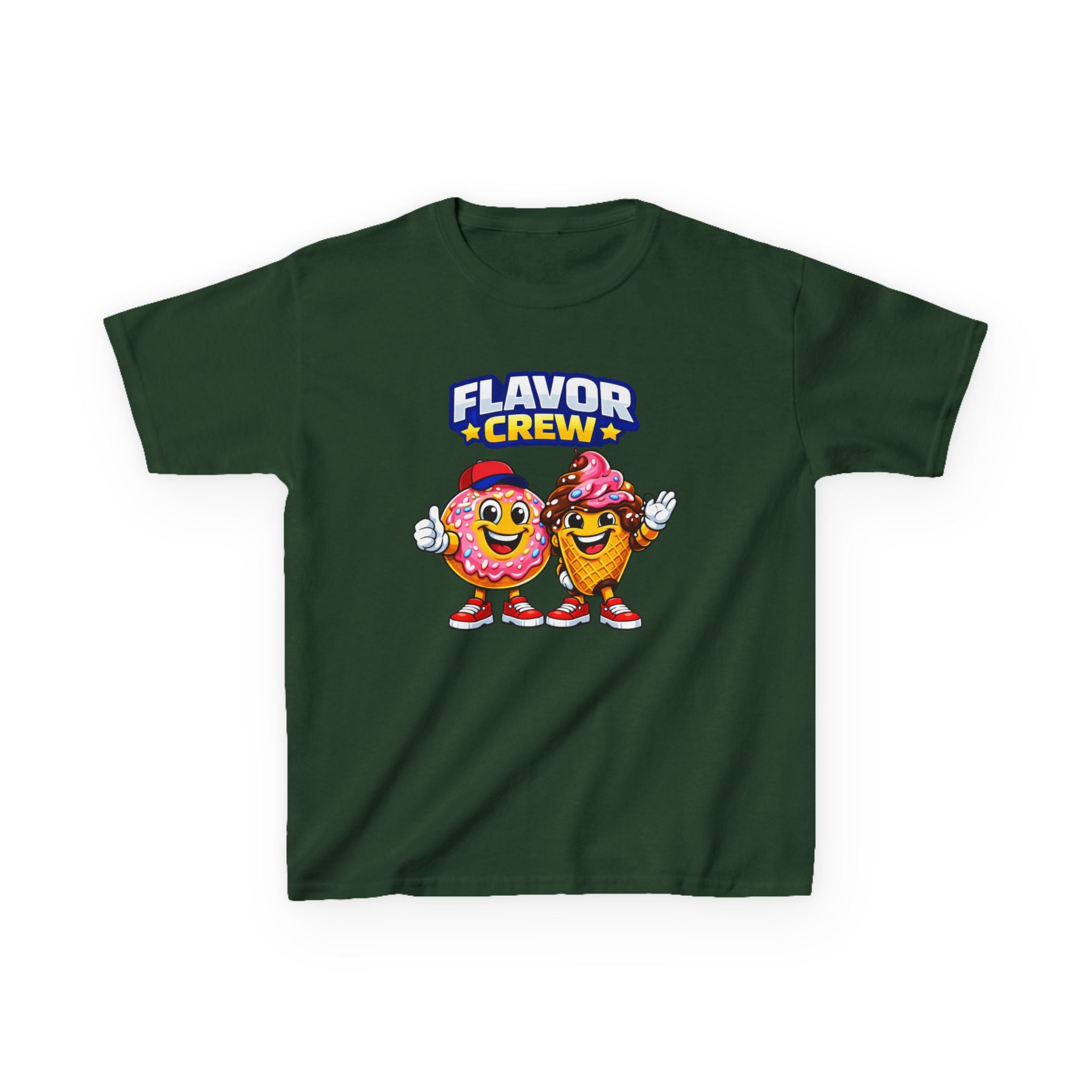 Kids Food T-Shirt — 'Flavor Crew' Donut & Ice Cream Graphic Tee