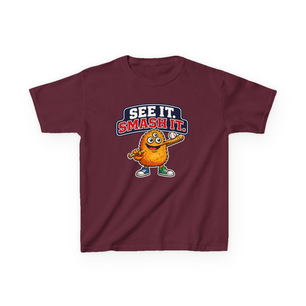 Kids Cookie T-Shirt — 'See It. Smash It.' Cartoon Cookie Character Graphic Tee