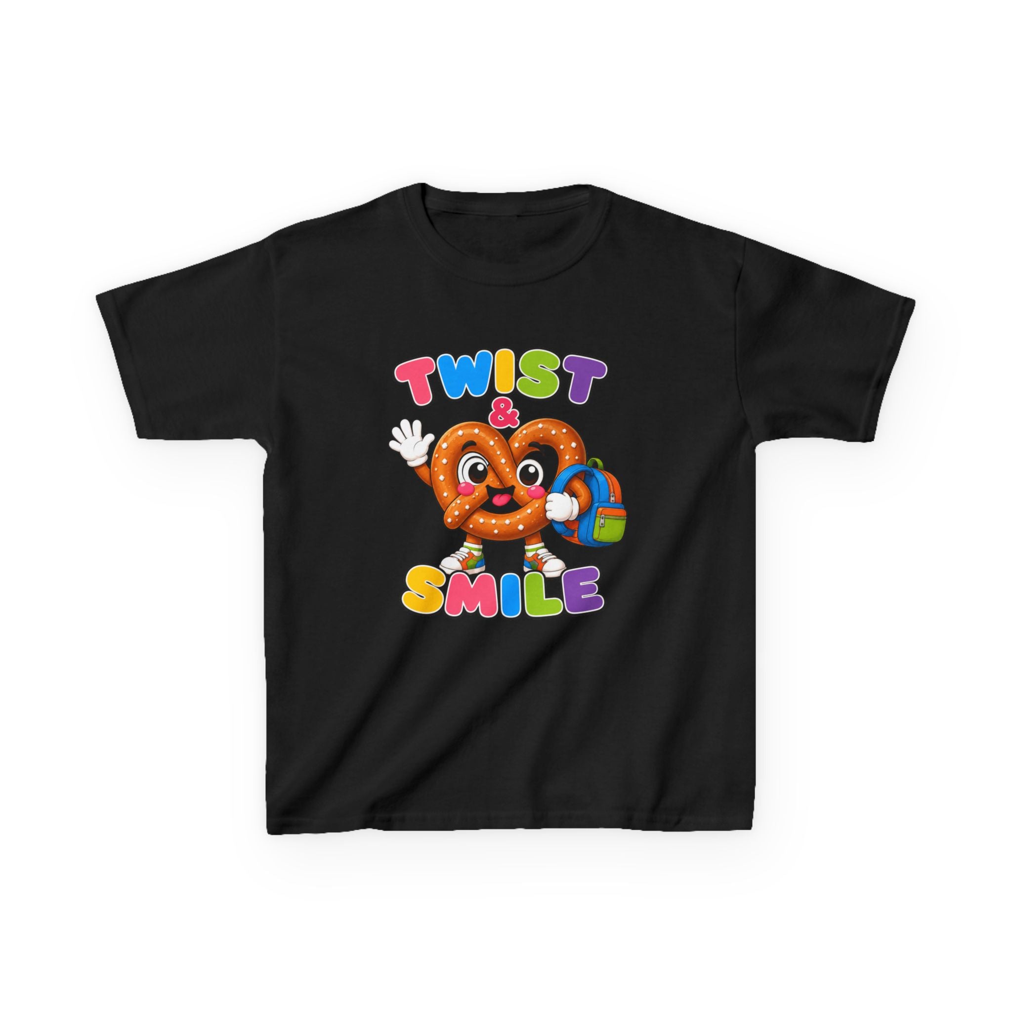 Kids T-Shirt — 'Twist & Smile' Cute Pretzel Graphic Tee for Children