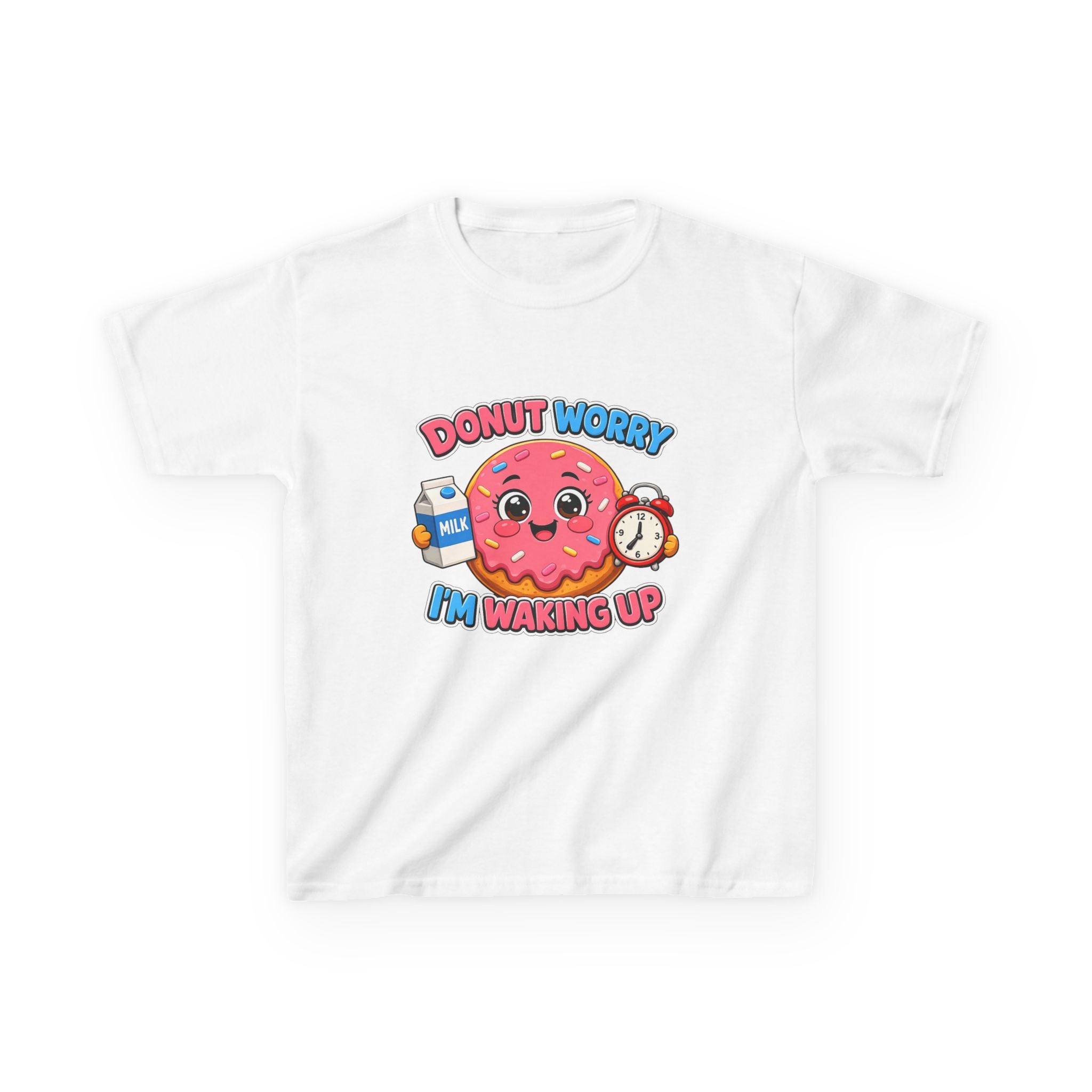 Kids Donut T-Shirt — 'Donut Worry' Cute Breakfast Cartoon Graphic Tee