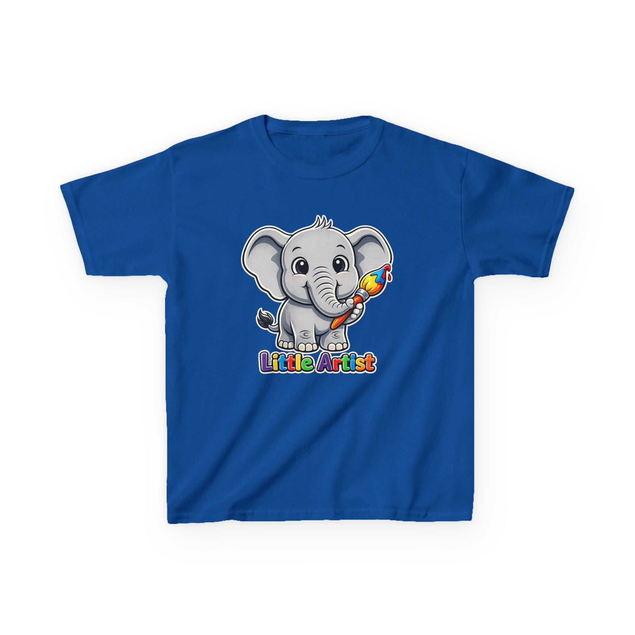 Kids Elephant T-Shirt — 'Little Artist' Art & Painting Cute Elephant Graphic Tee