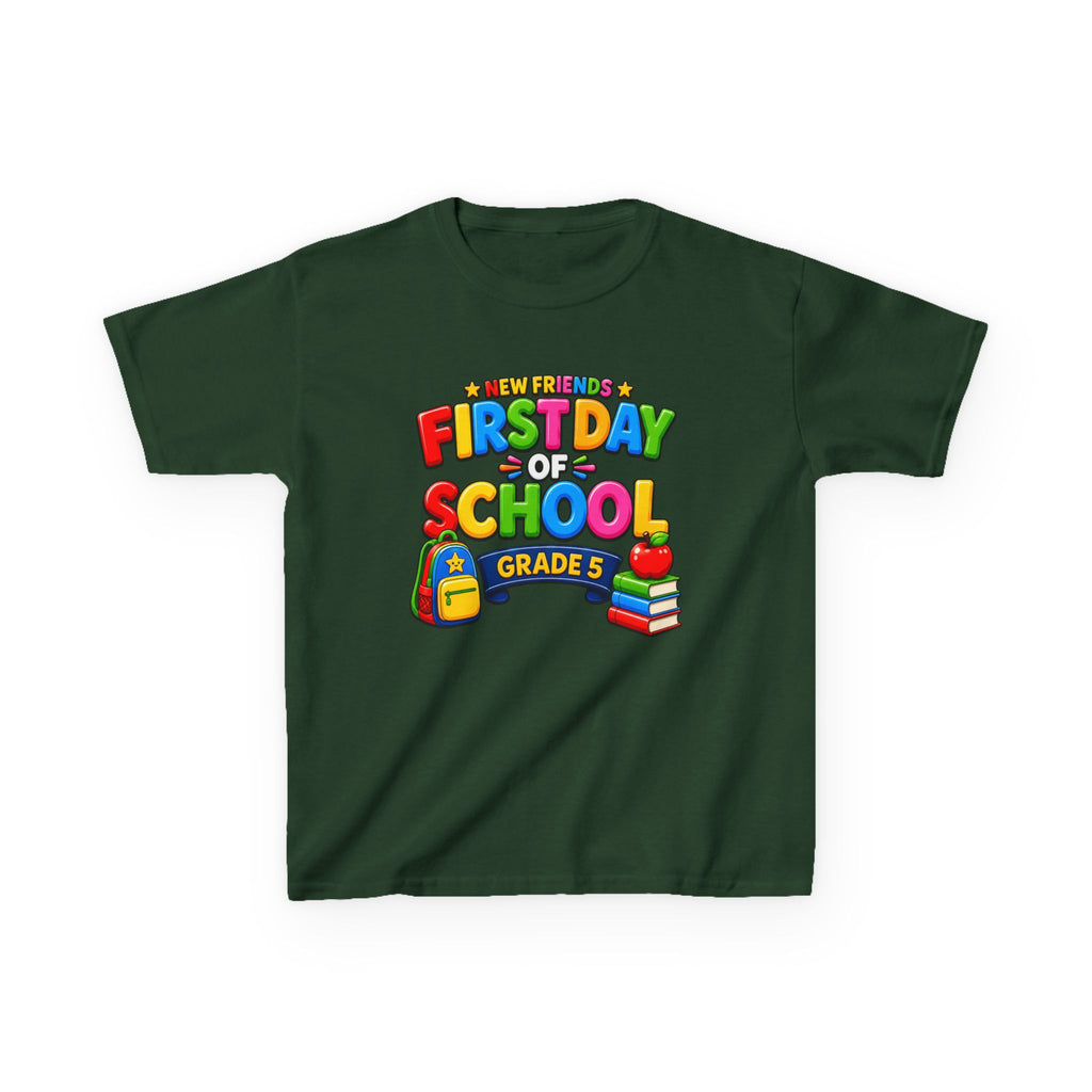 Kids School T-Shirt — 'Grade 5' First Day of School Back-to-School Graphic Tee