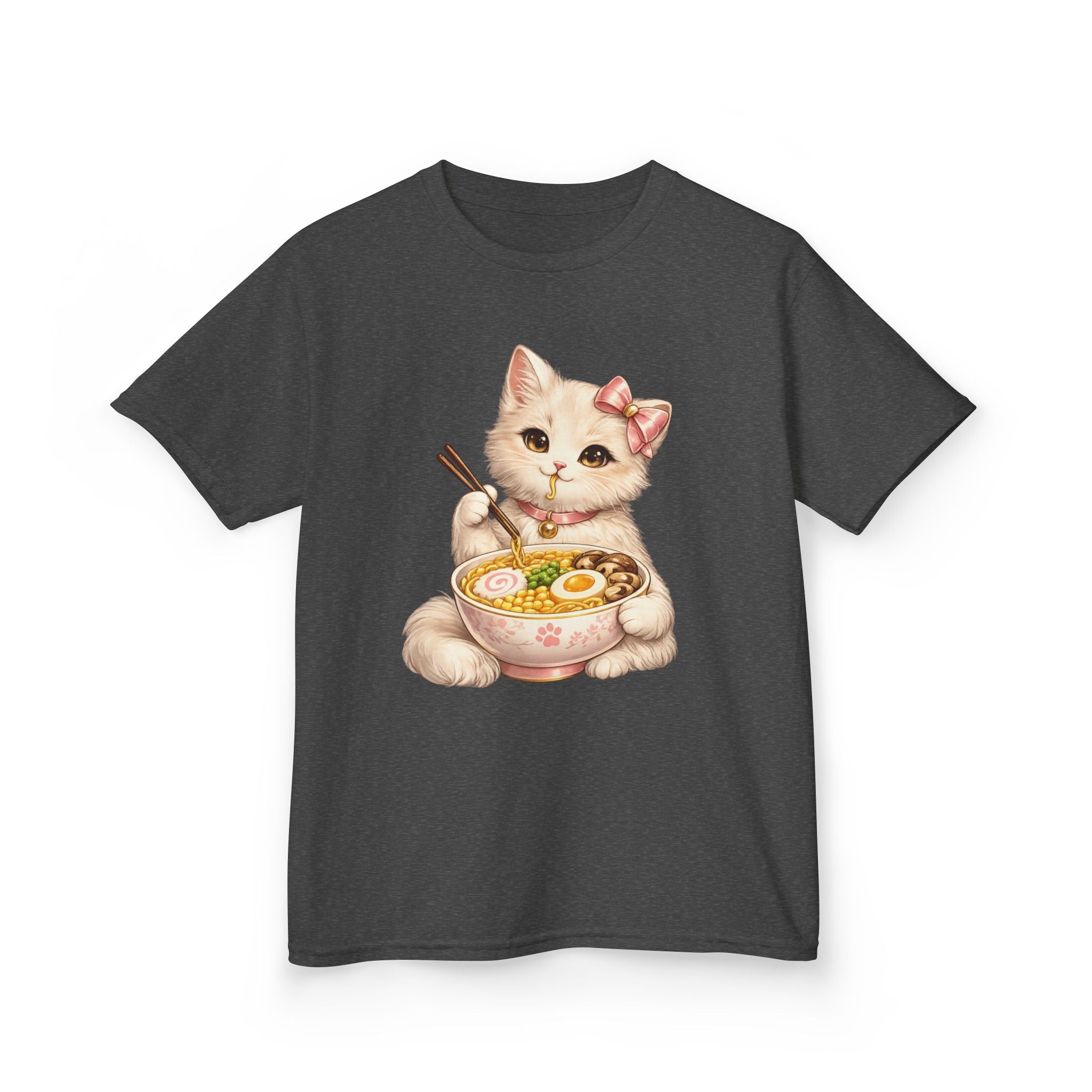 Kids Ramen T-Shirt — 'Ramen Lover' Cute Kitten Eating Ramen Graphic Tee