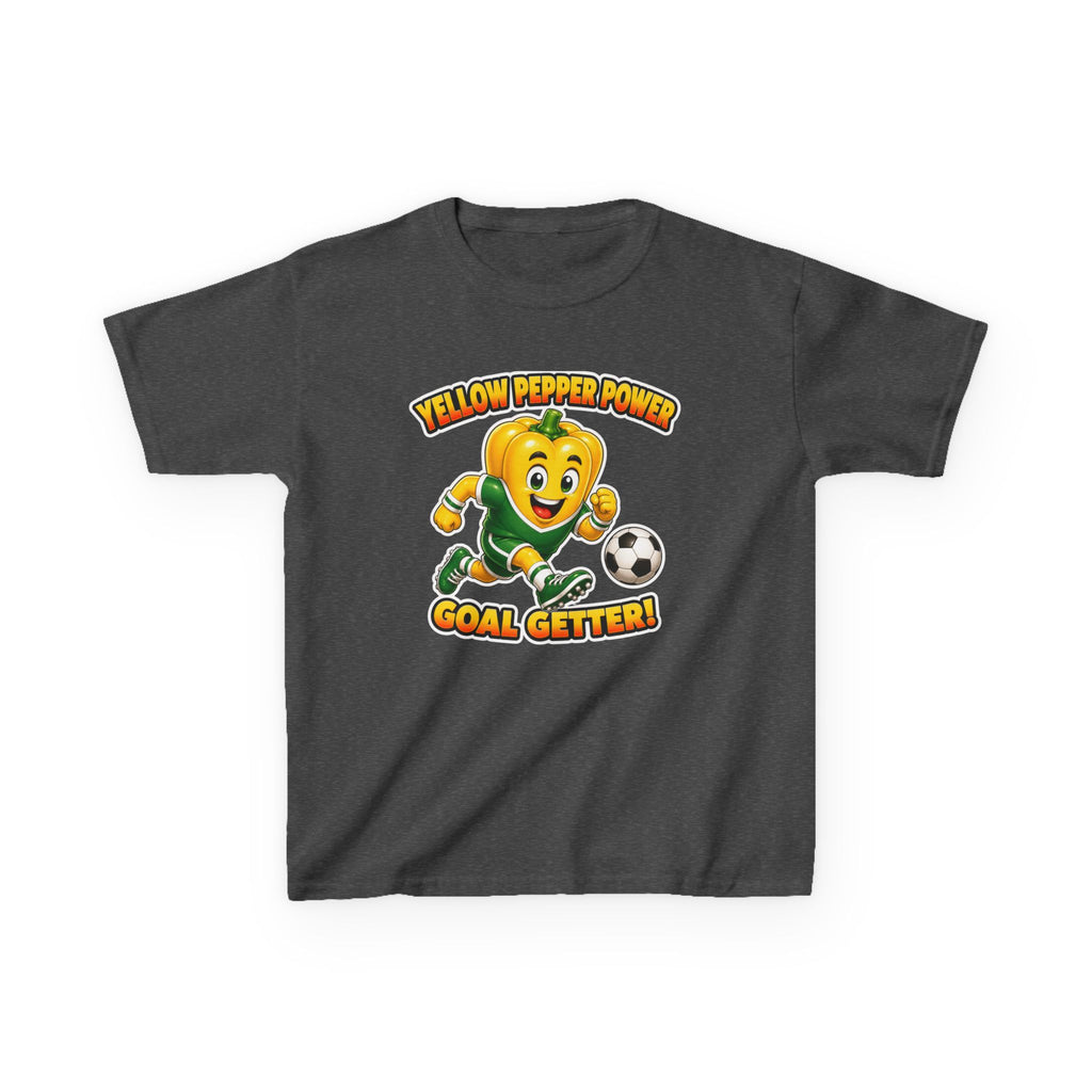 Kids Soccer T-Shirt — 'Yellow Pepper Power' Goal Getter Graphic Tee