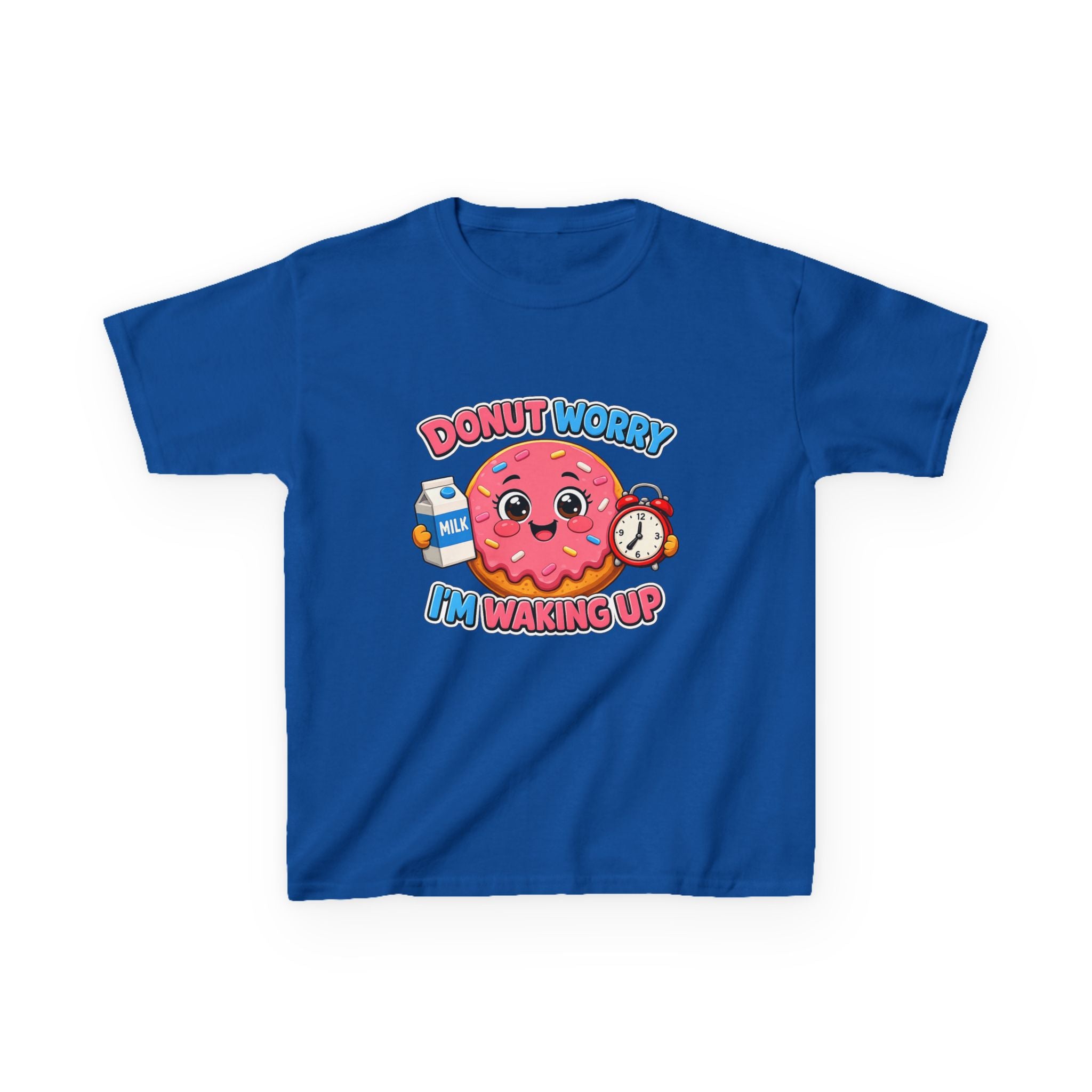 Kids Donut T-Shirt — 'Donut Worry' Cute Breakfast Cartoon Graphic Tee